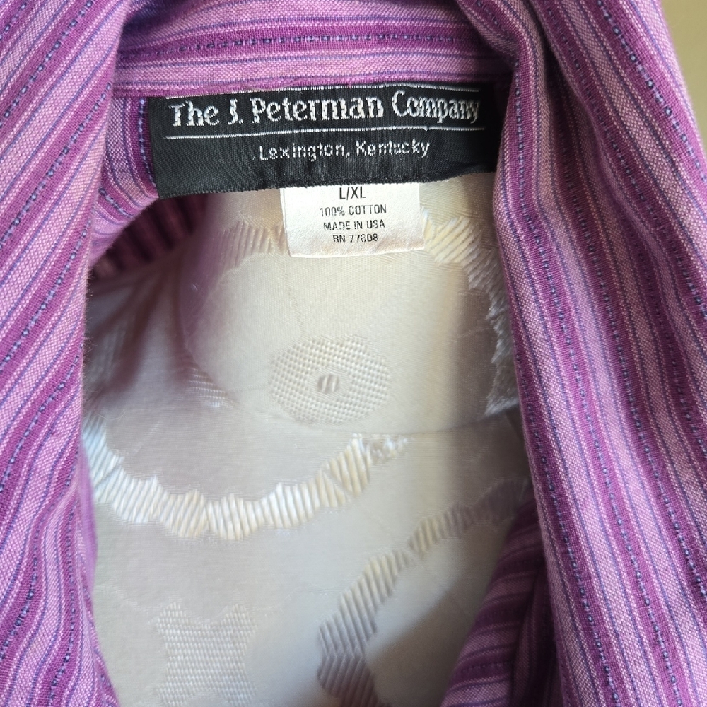 J. Peterman Purple Striped Long Sleeve Dress - Picture 2 of 7